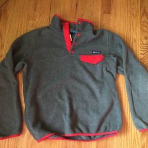 Patagonia Grey an Red Snap-T Pullover